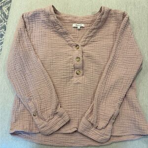 Madewell Lightspun Evert Top - Dusty Pink Blouse
